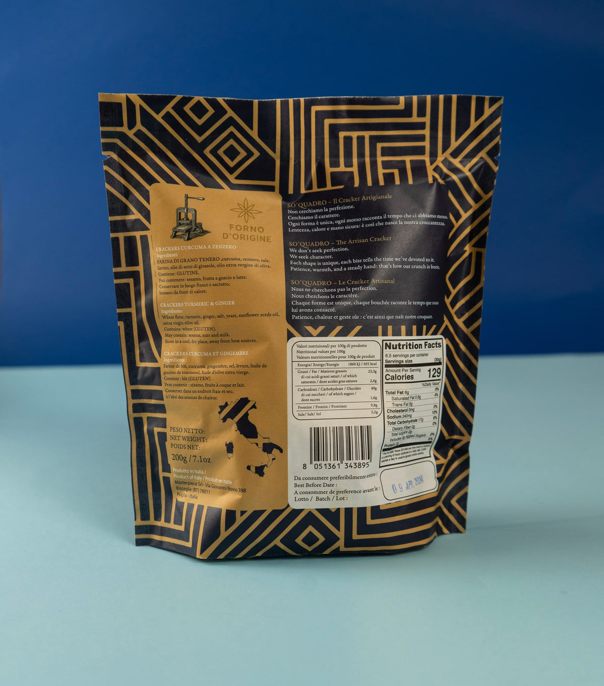 Crackers Curcuma e Zenzero — product detail