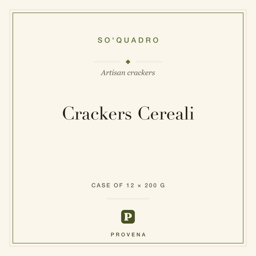 Crackers Cereali — So'Quadro, Provena label