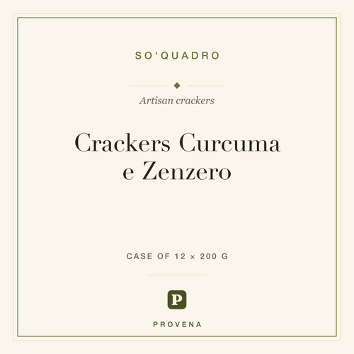 Crackers Curcuma e Zenzero — So'Quadro, Provena label