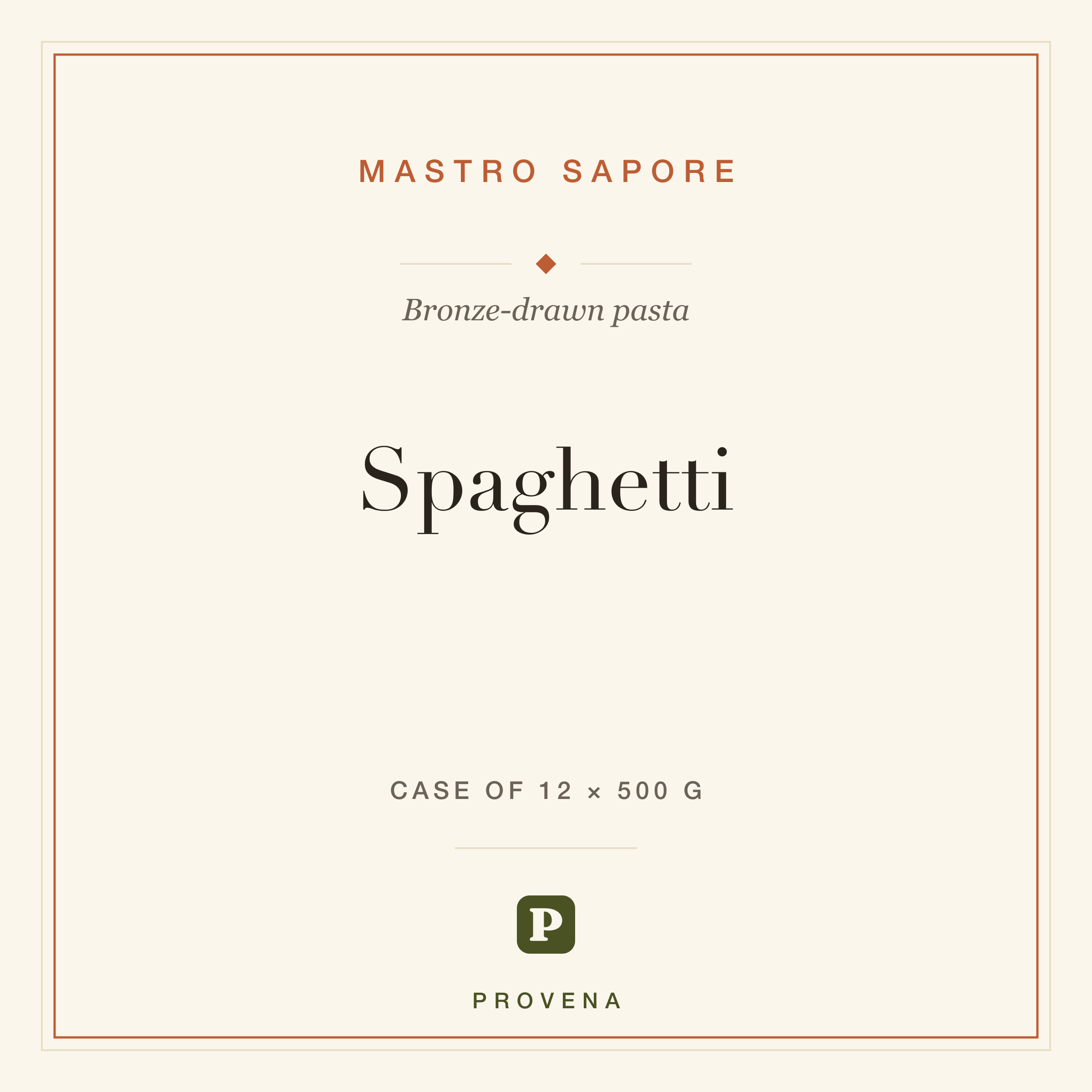 Spaghetti — Mastro Sapore, Provena label